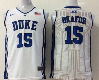 Duke Blue Devils #15 Jahlil Okafor White Jersey