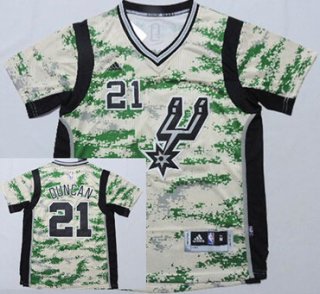 San Antonio Spurs #21 Tim Duncan Revolution 30 Swingman 2014 New Camo Short-Sleeved Jersey