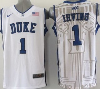 Duke Blue Devils #1 Kyrie Irving White Jersey