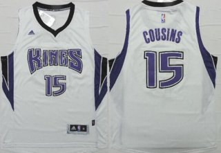 Sacramento Kings #15 DeMarcus Cousins Revolution 30 Swingman 2014 New White Jersey