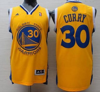 Men's Golden State Warriors #30 Stephen Curry Revolution 30 Swingman Yellow Jersey