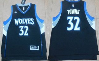 Men's Minnesota Timberwolves #32 Karl-Anthony Towns Revolution 30 Swingman 2015 Draft New Black Jersey