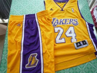 Los Angeles Lakers 24 Kobe Bryant yellow swingman Basketball Suit