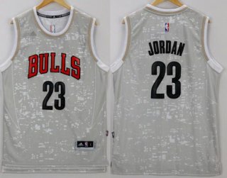 Men's Chicago Bulls #23 Michael Jordan Adidas 2015 Gray City Lights Swingman Jersey