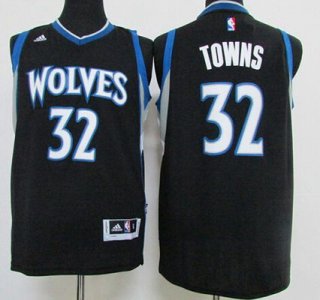 Men's Minnesota Timberwolves #32 Karl-Anthony Towns Revolution 30 Swingman 2015 Draft New Black Jersey