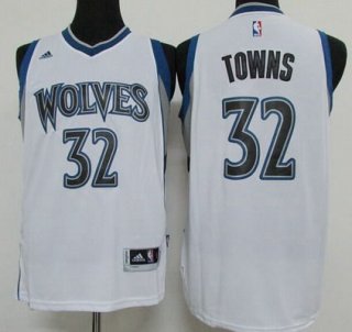 Men's Minnesota Timberwolves #32 Karl-Anthony Towns Revolution 30 Swingman 2015 Draft New White Jersey