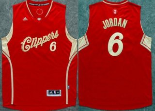 Men's Los Angeles Clippers #6 DeAndre Jordan Revolution 30 Swingman 2015 Christmas Day Red Jersey