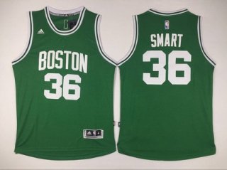 Men's Boston Celtics #36 Marcus Smart Revolution 30 Swingman New Green Jersey