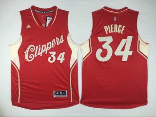 Men's Los Angeles Clippers #34 Paul Pierce Revolution 30 Swingman 2015 Christmas Day Red Jersey