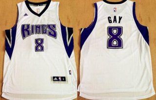 Men's Sacramento Kings #8 Rudy Gay Revolution 30 Swingman New White Jersey