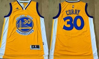 Men's Golden State Warriors #30 Stephen Curry Revolution 30 Swingman 2015-16 Yellow Jersey