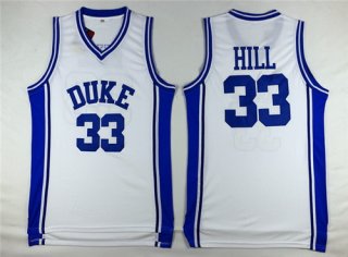 Men's Duke Blue Devils #33 Grant Hill White College Basketball Swingman Jersey