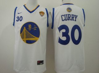 Men's Golden State Warriors #30 Stephen Curry Chinese White Nike Authentic Jersey