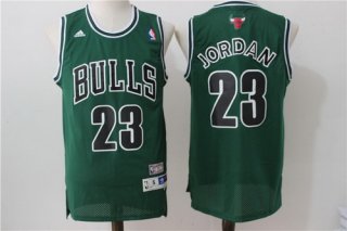 Men's Chicago Bulls #23 Michael Jordan Green Hardwood Classics Soul Swingman Throwback Jersey