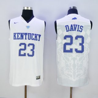 Men's Kentucky Wildcats #23 Anthony Davis White 2016 College Basketball Swingman Jersey