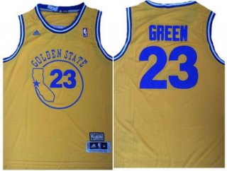 Men's Golden State Warriors #23 Draymond Green Yellow Hardwood Classics Soul Swingman Throwback Jersey