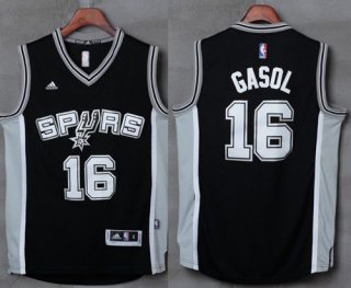 Spurs #16 Pau Gasol Black Stitched NBA Jersey