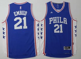 Men's Philadelphia 76ers #21 Joel Embiid NEW Blue Stitched NBA Adidas Revolution 30 Swingman Jersey