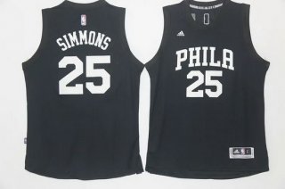 Men's Philadelphia 76ers #25 Ben Simmons Black With White Stitched NBA Adidas Revolution 30 Swingman Jersey