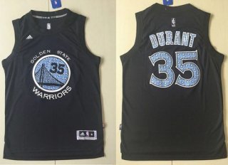 Warriors #35 Kevin Durant Black Diamond Fashion Stitched NBA Jersey