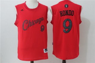 Men's Chicago Bulls #9 Rajon Rondo adidas Red 2016 Christmas Day Stitched NBA Swingman Jersey