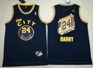 Men's Golden State Warriors #42 Nate Thurmond The City Black Hardwood Classics Soul Swingman Throwback Jersey