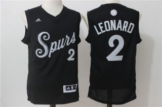 Men's San Antonio Spurs #2 Kawhi Leonard adidas Black 2016 Christmas Day Stitched NBA Swingman Jersey