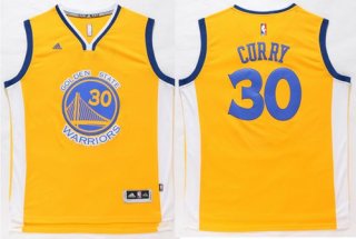 Warriors #30 Stephen Curry Gold Stitched NBA Jersey