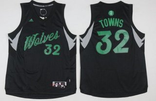 Men's Minnesota Timberwolves #32 Karl-Anthony Towns adidas Black 2016 Christmas Day Stitched NBA Swingman Jersey