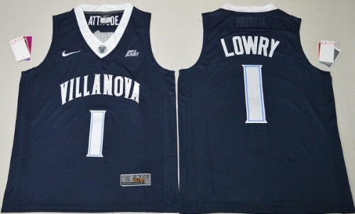 Men's Villanova Wildcats #1 Kyle Lowry Navy Blue College Basketball Stitched Nike Swingman Jersey