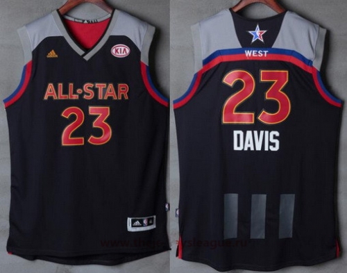 Men's Western Conference Orleans Pelicans #23 Anthony Davis adidas Black Charcoal 2017 NBA All-Star Game Swingman Jersey