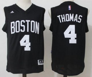 Men's Boston Celtics #4 Isaiah Thomas All Black with White Stitched NBA adidas Revolution 30 Swingman Jersey