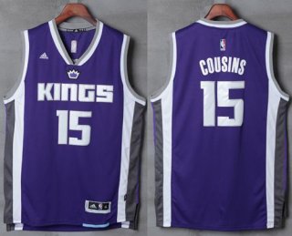 Men's Sacramento Kings #15 DeMarcus Cousins NEW Purple Stitched NBA 2016-17 adidas Revolution 30 Swingman Jersey