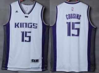 Men's Sacramento Kings #15 DeMarcus Cousins NEW White Stitched NBA 2016-17 adidas Revolution 30 Swingman Jersey