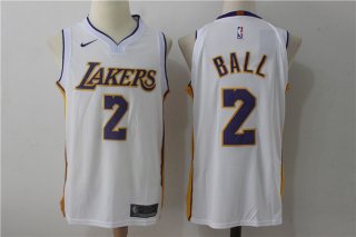 Men's Los Angeles Lakers #2 Lonzo Ball New White 2017-2018 Nike Swingman Stitched NBA Jersey