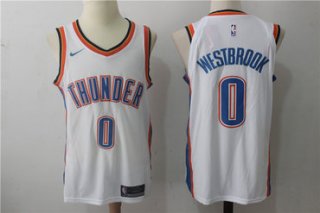 Men's Oklahoma City Thunder #0 Russell Westbrook New White 2017-2018 Nike Swingman Stitched NBA Jersey