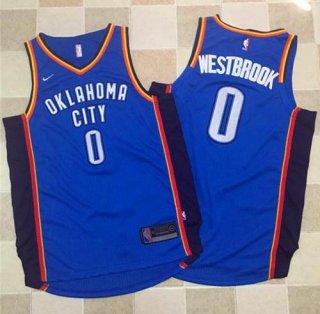 Nike Oklahoma City Thunder #0 Russell Westbrook Blue Stitched NBA Jersey