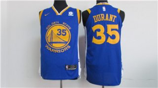 Nike Golden State Warriors #35 Kevin Durant Blue 2017-2018 Stitched NBA Jersey