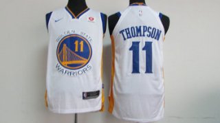 Men's Golden State Warriors #11 Klay Thompson White 2017-2018 Nike Swingman Rakuten Stitched NBA Jersey