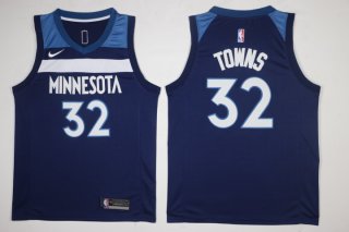 Men's Minnesota Timberwolves #32 Karl-Anthony Towns New Navy Blue 2017-2018 Nike Swingman Stitched NBA Jersey