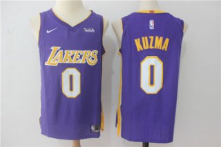 Men's Los Angeles Lakers #0 Kyle Kuzma New Purple 2017-2018 Nike Swingman Wish Stitched NBA Jersey