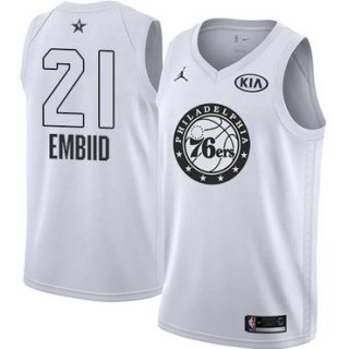 Nike 76ers #21 Joel Embiid White NBA Jordan Swingman 2018 All-Star Game Jersey