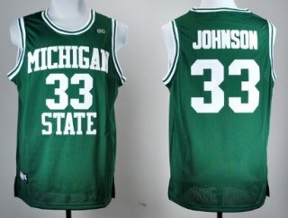 Michigan State Spartans #33 Magic Johnson Green Jersey