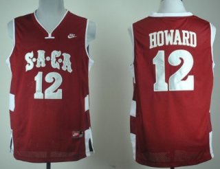 SACA High School #12 Dwight Howard Red Basketball Jersey