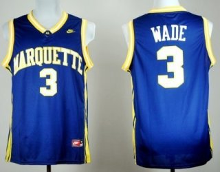 Marquette Golden Eagles #3 Dwyane Wade Navy Blue Jersey