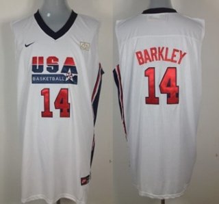 1992 Olympics Team USA #14 Charles Barkley White Swingman Jersey