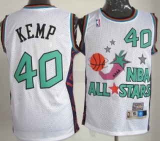 NBA 1996 All-Star #40 Shawn Kemp White Swingman Throwback Jersey