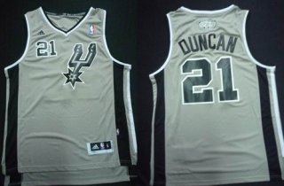 San Antonio Spurs #21 Tim Duncan Revolution 30 Swingman Gray Jersey