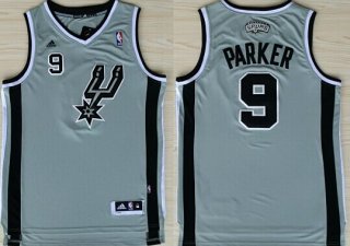 San Antonio Spurs #9 Tony Parker Revolution 30 Swingman Gray Jersey