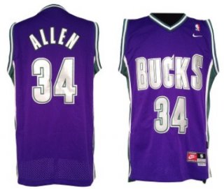 Milwaukee Bucks #34 Ray Allen Purple Swingman Throwback Jersey
